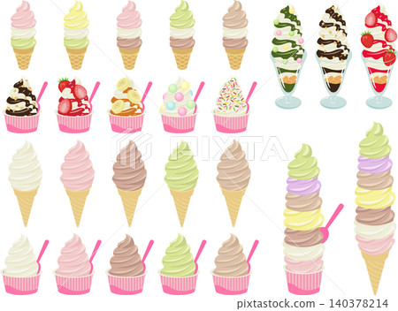 Soft serve ice cream set Soft serve ice cream set 140378214