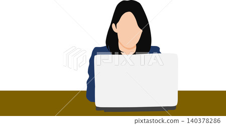 Illustration of a woman having trouble at work 140378286