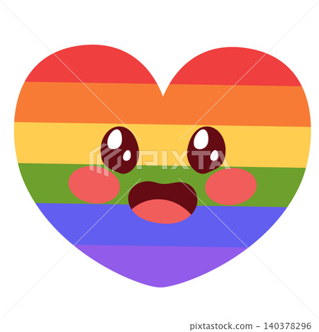 Cute Smiling Rainbow Heart Character Cute Smiling Rainbow Heart Character 140378296
