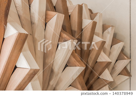 Decorative wooden interior element decoration wood decor abstract exterior pattern material plank board object Decorative wooden interior element decoration wood decor abstract exterior pattern material plank board object 140378949