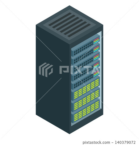 Isometric illustration: Single server Isometric illustration: Single server 140379072