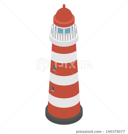 Isometric illustration: Red lighthouse Isometric illustration: Red lighthouse 140379077
