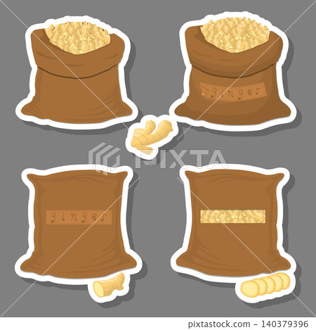 bags filled with herb seasoning root ginger bags filled with herb seasoning root ginger 140379396