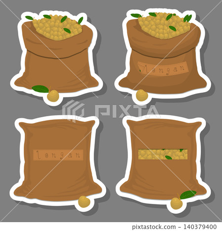 Bags filled with fruit yellow longan 140379400