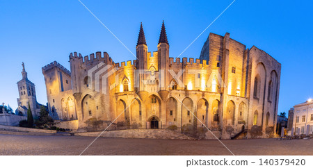 Palace of the Popes at Dawn in Avignon France 140379420