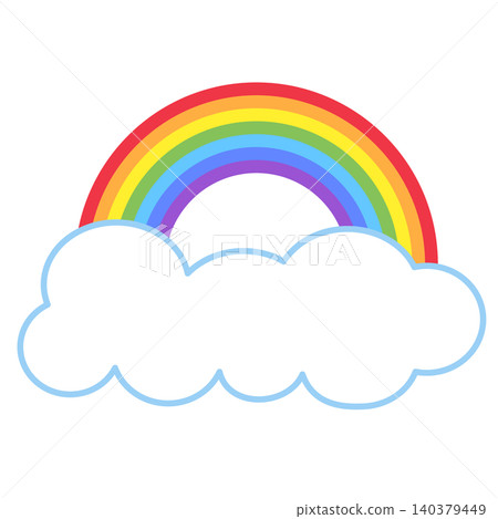 彩虹拱門和雲朵的插圖 彩虹拱門和雲朵的插圖 140379449