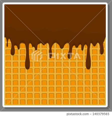 Vector icon illustration logo for falling drip chocolate on sweet waffles. Vector icon illustration logo for falling drip chocolate on sweet waffles. 140379565