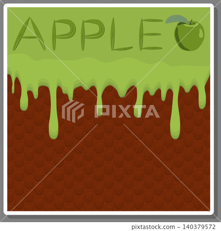 Illustration on theme falling runny apples drip at sugary waffle cookie Illustration on theme falling runny apples drip at sugary waffle cookie 140379572
