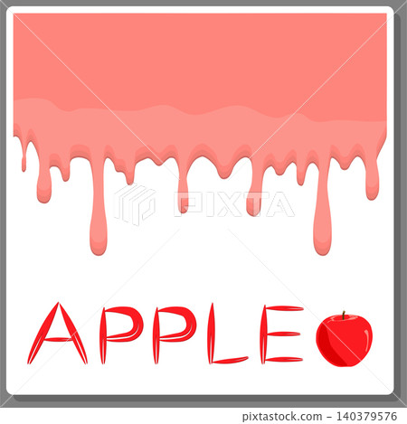 Illustration on theme falling runny apples drip at sugary cow milk Illustration on theme falling runny apples drip at sugary cow milk 140379576