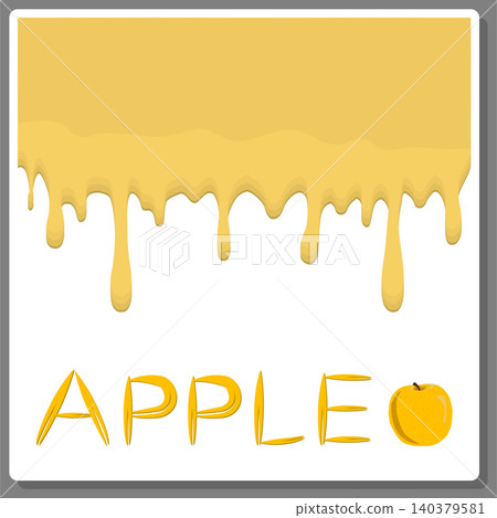 Illustration on theme falling runny apples drip at sugary cow milk Illustration on theme falling runny apples drip at sugary cow milk 140379581