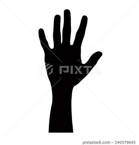 a hand black color silhouette vector a hand black color silhouette vector 140379685