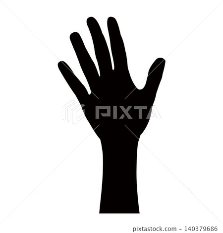a hand black color silhouette vector 140379686