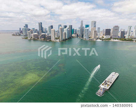 Aerial view of Brickell skyline in downtown Miami. Skyscrapers above Miami. Scenic panorama of Brickell financial district. Brickell in Miami city. Brickell Urban landscape with buildings cityscape. Aerial view of Brickell skyline in downtown Miami. Skyscrapers above Miami. Scenic panorama of Brickell financial district. Brickell in Miami city. Brickell Urban landscape with buildings cityscape. 140380091