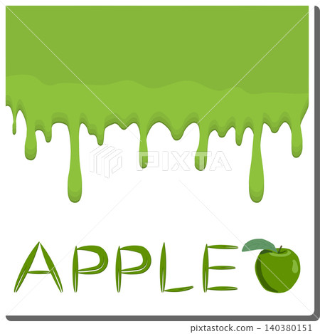 Sweet liquid jam apple dripping down white milk Sweet liquid jam apple dripping down white milk 140380151