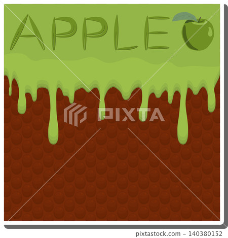 Sweet liquid jam apple dripping down waffle cookie Sweet liquid jam apple dripping down waffle cookie 140380152