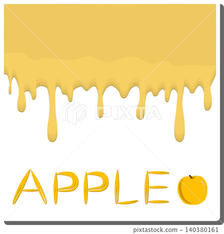 Sweet liquid jam apple dripping down white milk Sweet liquid jam apple dripping down white milk 140380161