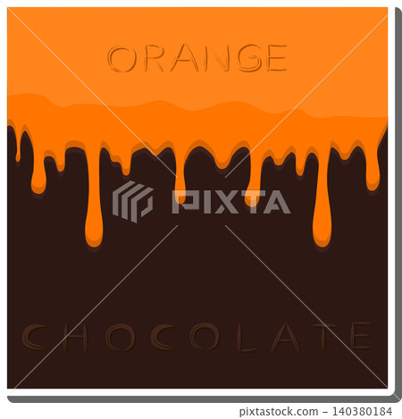 Sweet liquid jam orange dripping down chocolate Sweet liquid jam orange dripping down chocolate 140380184