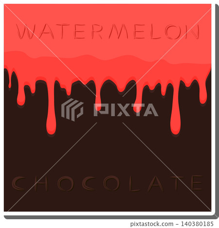 Sweet liquid jam watermelon dripping down chocolate Sweet liquid jam watermelon dripping down chocolate 140380185