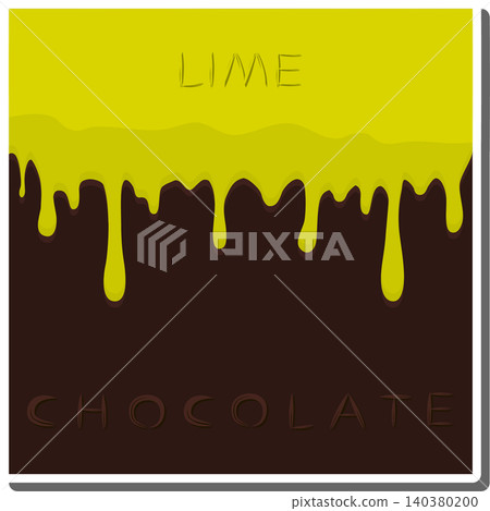 Sweet liquid jam lime dripping down chocolate Sweet liquid jam lime dripping down chocolate 140380200