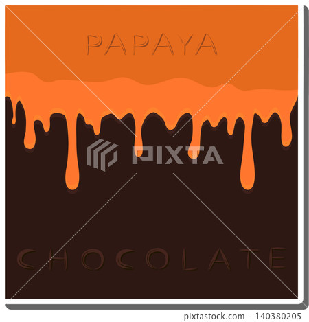 Sweet liquid jam papaya dripping down chocolate Sweet liquid jam papaya dripping down chocolate 140380205