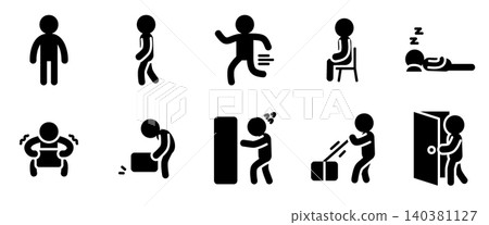 People Action Icon Set - Glyph People Action Icon Set - Glyph 140381127