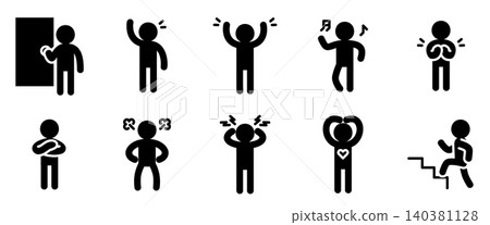 People Action Icon Set - Glyph 140381128