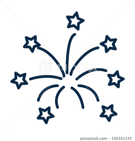 Fireworks Explosion and Report Icon with Shooting Stars Fireworks Explosion and Report Icon with Shooting Stars 140381243