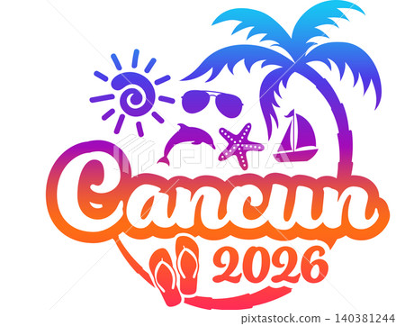 Cancun 2026 with Vacation and Trip Elements - Palm Tree Sunglasses Dolphin Cancun 2026 with Vacation and Trip Elements - Palm Tree Sunglasses Dolphin 140381244