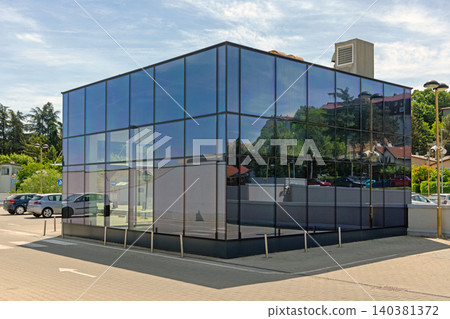 Blue Glass Box Top 140381372