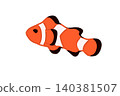 Simple and stylish, a relaxed illustration of a clownfish. 140381507