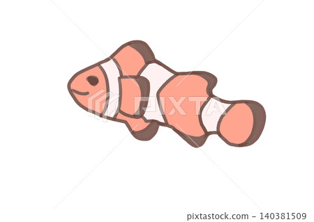 Simple illustration of a clownfish in pale tones. Simple illustration of a clownfish in pale tones. 140381509