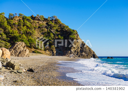 Spanish coast landscape, cliffs in Andalusia. Spanish coast landscape, cliffs in Andalusia. 140381902