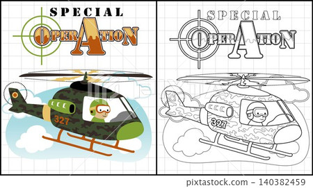 Coloring book of military helicopter Coloring book of military helicopter 140382459