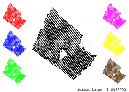 Rockingham County, Commonwealth of Virginia (U.S. county, United States of America, USA, U.S., US) map vector illustration, scribble sketch Rockingham map 140382900