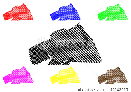 Washington County, Commonwealth of Virginia (U.S. county, United States of America, USA, U.S., US) map vector illustration, scribble sketch Washington map 140382915