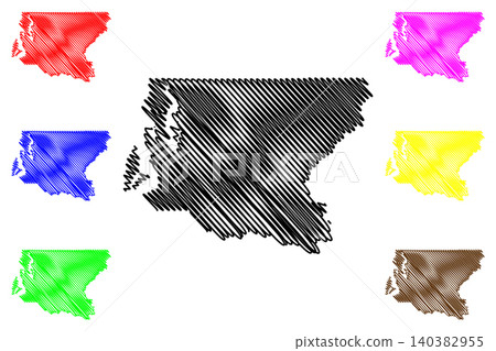 King County, State of Washington (U.S. county, United States of America, USA, U.S., US) map vector illustration, scribble sketch King map King County, State of Washington (U.S. county, United States of America, USA, U.S., US) map vector illustration, scribble sketch King map 140382955