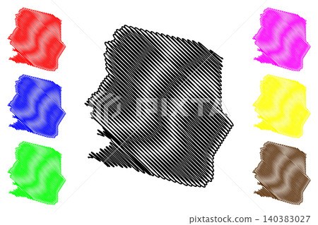 Harrison County, State of West Virginia (U.S. county, United States of America, USA, U.S., US) map vector illustration, scribble sketch Harrison map 140383027