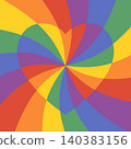 Rainbow pride swirl vector background with heart, LGBT queer spiral psychedelic retro design for pride month posters 140383156