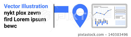 Business growth, data analysis, navigation apps, location tracking, marketing tools, digital outreach. Graphs, location pin data chart. Business growth and data analysis concept Business growth, data analysis, navigation apps, location tracking, marketing tools, digital outreach. Graphs, location pin data chart. Business growth and data analysis concept 140383496