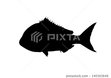 紅鯛魚輪廓(海水魚插圖) 紅鯛魚輪廓(海水魚插圖) 140383648