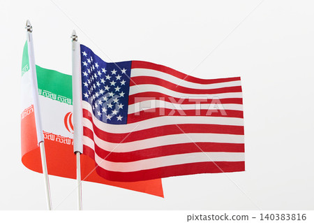 United states and iran flags representing international relations United states and iran flags representing international relations 140383816