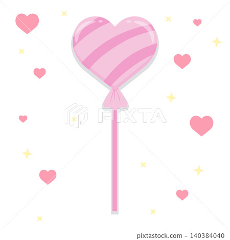 Pastel Light Pink Heart Shaped Lollipop Candy Cute Sweet Confectionery Vector Illustration Pastel Light Pink Heart Shaped Lollipop Candy Cute Sweet Confectionery Vector Illustration 140384040