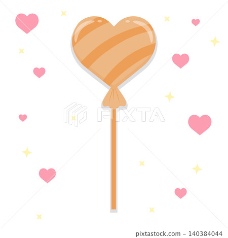 Pastel Orange Heart Shaped Lollipop Candy Cute Sweet Confectionery Vector Illustration Pastel Orange Heart Shaped Lollipop Candy Cute Sweet Confectionery Vector Illustration 140384044