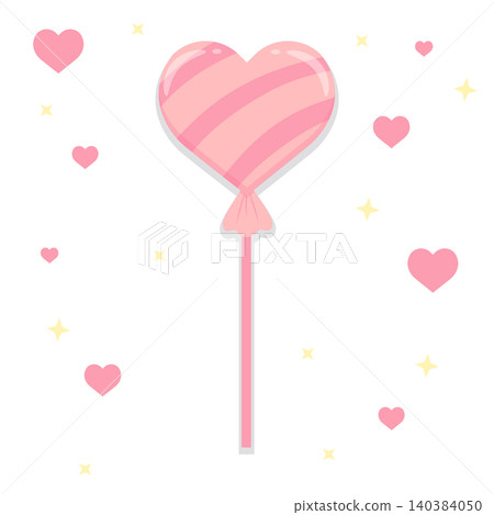 Pastel Pink Heart Shaped Lollipop Candy Cute Sweet Confectionery Vector Illustration Pastel Pink Heart Shaped Lollipop Candy Cute Sweet Confectionery Vector Illustration 140384050