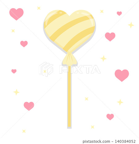 Pastel Yellow Heart Shaped Lollipop Candy Cute Sweet Confectionery Vector Illustration Pastel Yellow Heart Shaped Lollipop Candy Cute Sweet Confectionery Vector Illustration 140384052