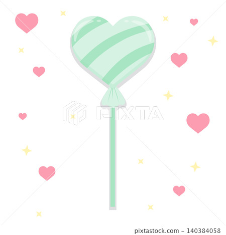 Pastel Mint Heart Shaped Lollipop Candy Cute Sweet Confectionery Vector Illustration Pastel Mint Heart Shaped Lollipop Candy Cute Sweet Confectionery Vector Illustration 140384058