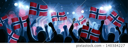 Norway football banner. Norway national soccer or football background, wallpaper, background, poster. Fans of the national team. Norway football banner. Norway national soccer or football background, wallpaper, background, poster. Fans of the national team. 140384227