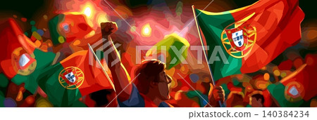 Portugal football banner. Portugal national soccer or football background, wallpaper, background, poster. Fans of the national team. Portugal football banner. Portugal national soccer or football background, wallpaper, background, poster. Fans of the national team. 140384234