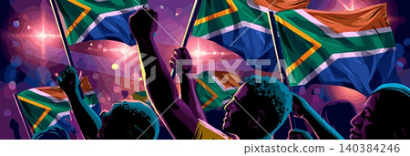 South Africa football banner. South Africa national soccer or football background, wallpaper, background, poster. Fans of the national team. South Africa football banner. South Africa national soccer or football background, wallpaper, background, poster. Fans of the national team. 140384246