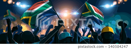 South Africa football banner. South Africa national soccer or football background, wallpaper, background, poster. Fans of the national team. South Africa football banner. South Africa national soccer or football background, wallpaper, background, poster. Fans of the national team. 140384247